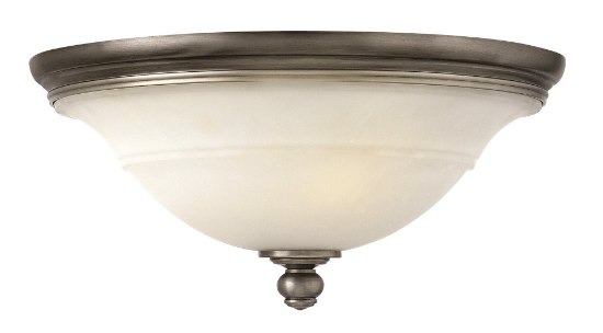 Picture of 60w Foyer Plymouth MED Etched Opal Polished Antique Nickel Flush Mount