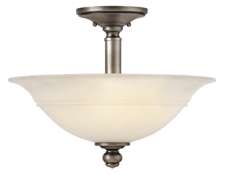 Picture of 75w Foyer Plymouth MED Etched Opal Polished Antique Nickel Semi-flush Mount