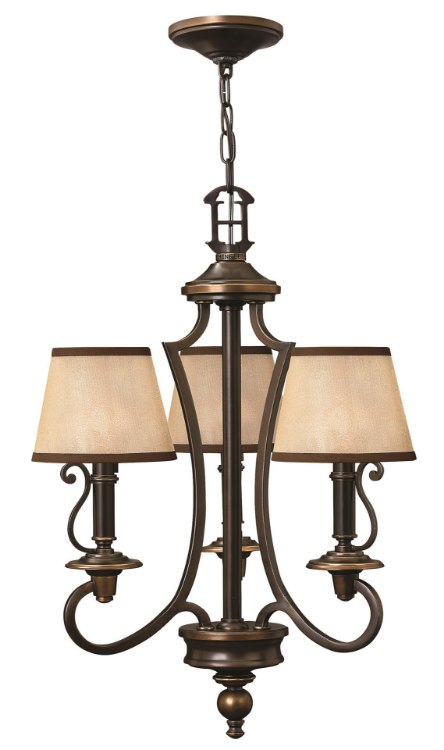 Picture of 60w Chandelier Plymouth CAND Olde Bronze Three Light