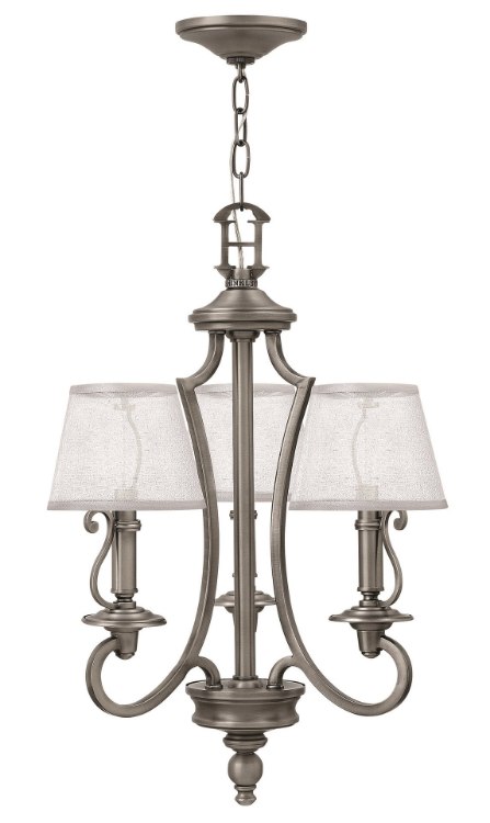 Picture of 60w Chandelier Plymouth CAND Polished Antique Nickel Three Light