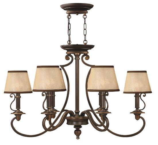 Foto para 60w Chandelier Plymouth CAND Olde Bronze Single Tier Foyer