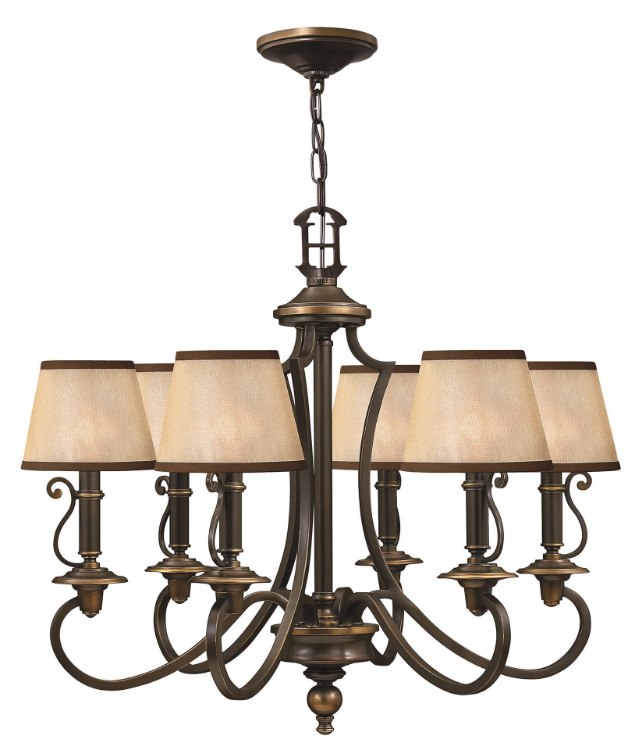 Picture of 60w Chandelier Plymouth CAND Olde Bronze Single Tier Foyer