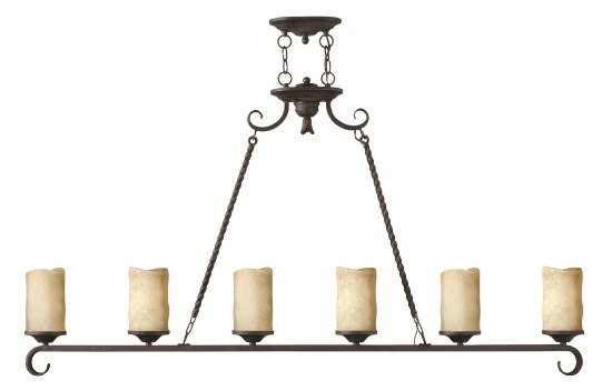 Picture of 100w Chandelier Casa MED Antique Scavo Olde Black Linear