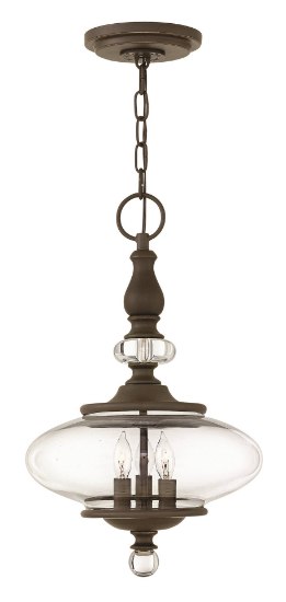 Foto para 60w Chandelier Wexley CAND Clear Oil Rubbed Bronze Single Tier