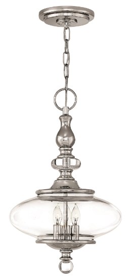 Foto para 60w Chandelier Wexley CAND Clear Polished Nickel Single Tier