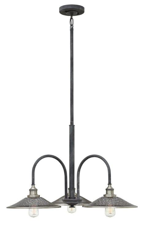 Foto para 60w Chandelier Rigby MED Aged Zinc Three Light Downlight