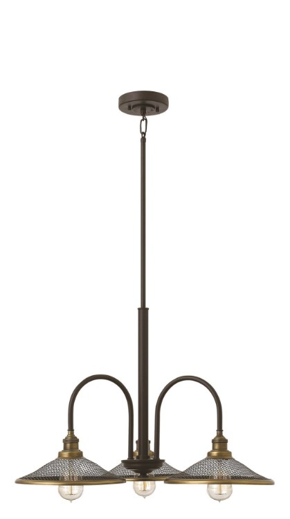 Foto para 60w Chandelier Rigby MED Buckeye Bronze Three Light Downlight