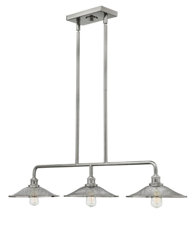 Foto para 60w Chandelier Rigby MED Polished Nickel Stem Hung Linear