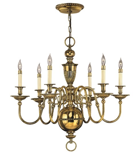 Picture of 60w Chandelier Cambridge CAND Burnished Brass Single Tier Foyer