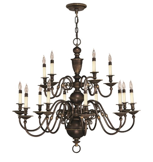 Foto para 40w Chandelier Cambridge CAND Olde Bronze Two Tier Foyer