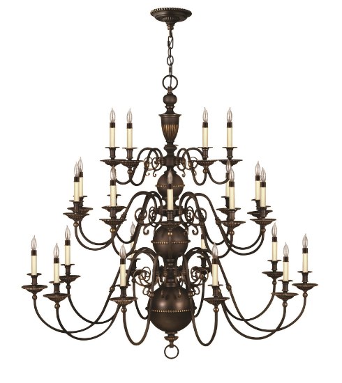 Foto para 25w Chandelier Cambridge CAND Olde Bronze Three Tier Foyer