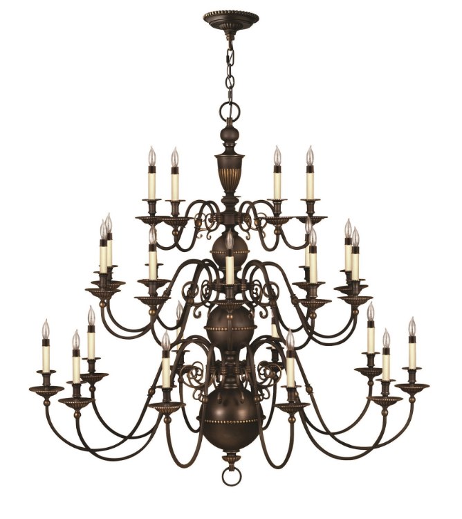 Foto para 25w Chandelier Cambridge CAND Olde Bronze Three Tier Foyer
