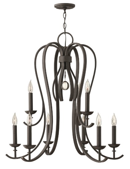 Foto para 60w Chandelier Marion CAND Textured Black Two Tier Foyer