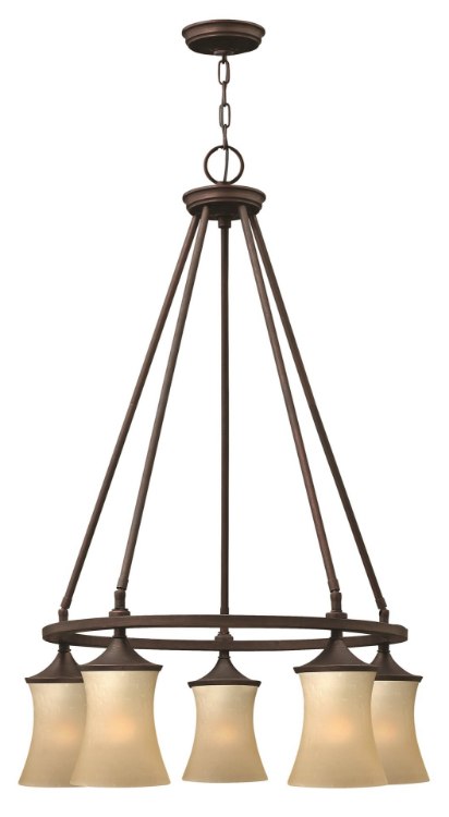 Picture of 100w Chandelier Thistledown MED Amber Linen Victorian Bronze Downlight Foyer