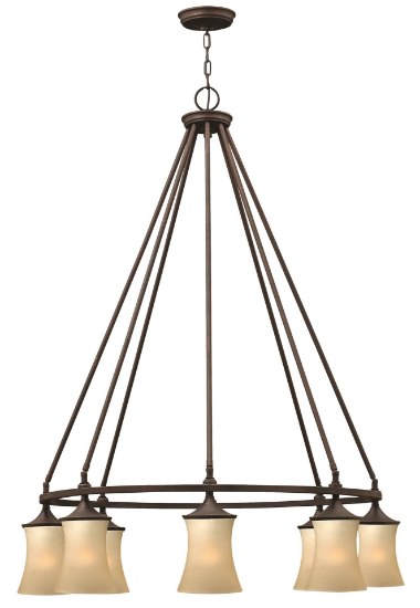 Foto para 100w Chandelier Thistledown MED Amber Linen Victorian Bronze Downlight Foyer