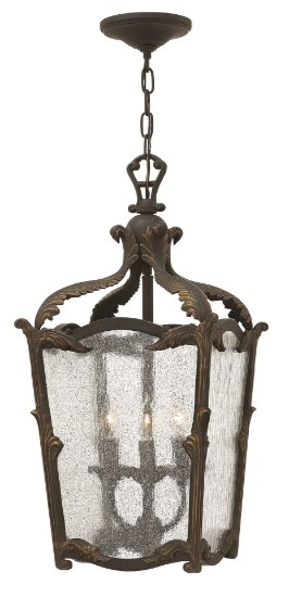 Picture of 60w Foyer Sorrento CAND Clear Seedy Aged Iron Single Tier Foyer