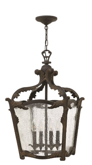 Picture of 60w Foyer Sorrento CAND Clear Seedy Aged Iron Single Tier Foyer