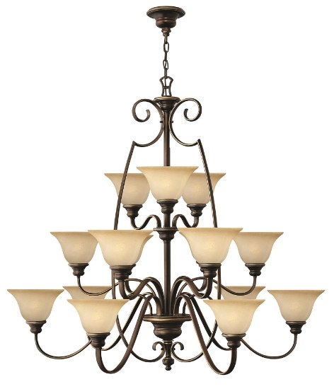 Picture of 60w Chandelier Cello MED Vintage Faux Alabaster Antique Bronze Three Tier Foyer