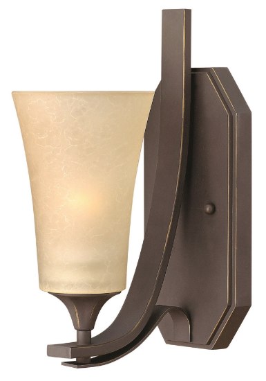 Foto para 100w Sconce Brantley MED Marbled Amber Oil Rubbed Bronze