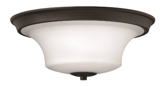 Foto para 60w Foyer Brantley MED Etched White Textured Black Flush Mount