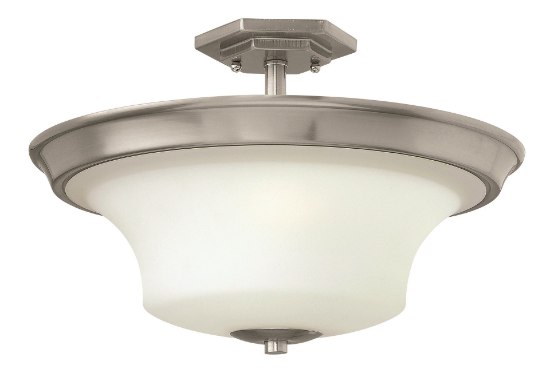 Picture of 100w Foyer Brantley MED Etched Opal Brushed Nickel Semi-flush Mount