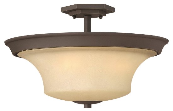 Picture of 100w Foyer Brantley MED Marbled Amber Oil Rubbed Bronze Semi-flush Mount