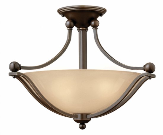 Picture of 32w Foyer Bolla LED Light Amber Seedy Olde Bronze Semi-flush Mount