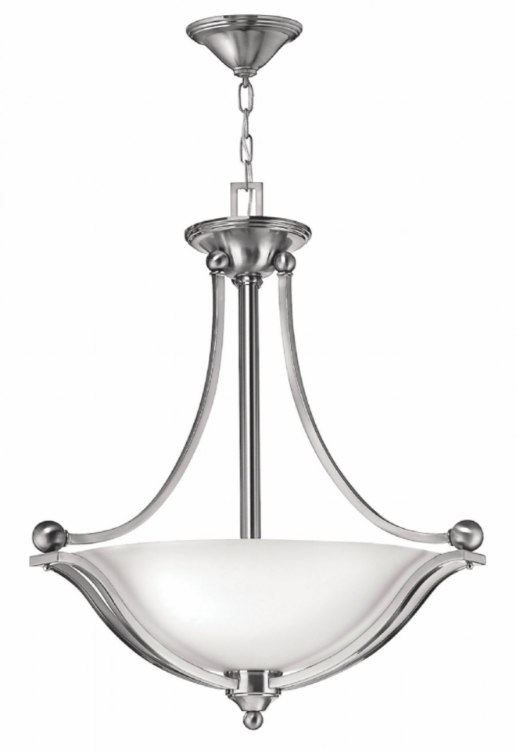 Picture of 48w Foyer Bolla LED Etched Opal Brushed Nickel Inverted Pendant