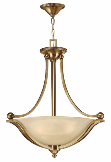 Foto para 48w Foyer Bolla LED Light Amber Seedy Brushed Bronze Inverted Pendant