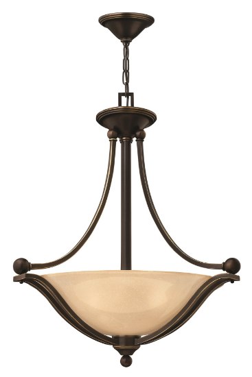 Picture of 100w Foyer Bolla MED Light Amber Seedy Olde Bronze Inverted Pendant