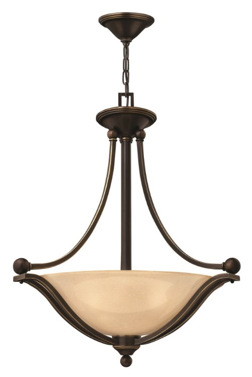 Foto para 100w Foyer Bolla MED Light Amber Seedy Olde Bronze Inverted Pendant