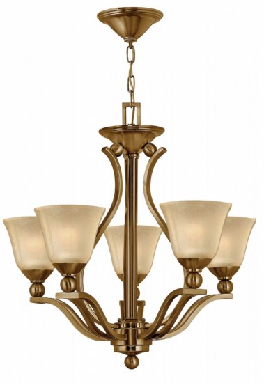 Picture of 100w Chandelier Bolla MED Light Amber Seedy Brushed Bronze Single Tier Foyer