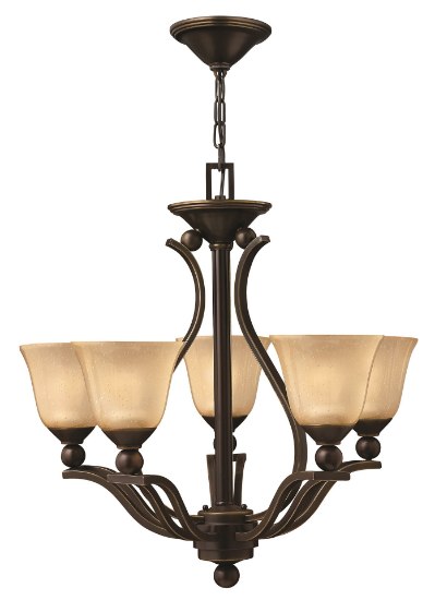 Picture of 100w Chandelier Bolla MED Light Amber Seedy Olde Bronze Single Tier Foyer