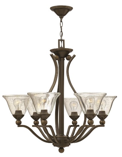 Picture of 100w Chandelier Bolla MED Clear Seedy Olde Bronze Single Tier Foyer