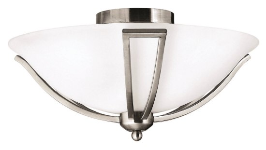 Foto para 75w Bath Bolla MED Etched Opal Brushed Nickel Flush Mount