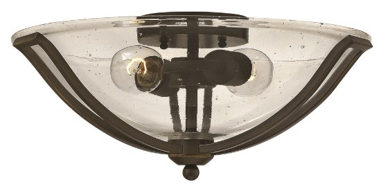 Foto para 75w Bath Bolla MED Clear Seedy Olde Bronze Flush Mount