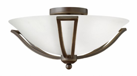 Foto para 32w Bath Bolla LED Etched Opal Olde Bronze Flush Mount