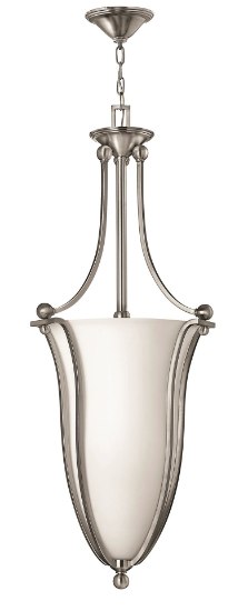 Foto para 60w Foyer Bolla CAND Etched Opal Brushed Nickel Inverted Pendant