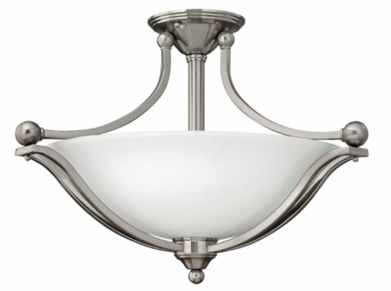 Foto para 48w Foyer Bolla LED Etched Opal Brushed Nickel Semi-flush Mount