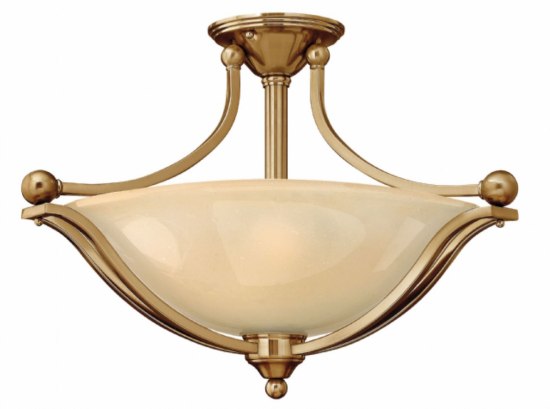 Picture of 48w Foyer Bolla LED Light Amber Seedy Brushed Bronze Semi-flush Mount