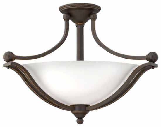 Foto para 48w Foyer Bolla LED Etched Opal Olde Bronze Semi-flush Mount