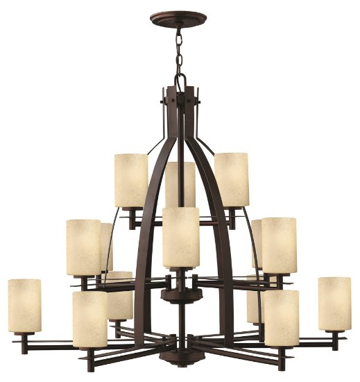 Foto para 40w Chandelier Stowe MED Antique Light Scavo Metro Copper Three Tier Foyer