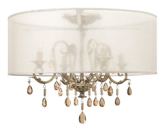 Foto para 60w Foyer Carlton CAND Silver Leaf Semi-flush Mount