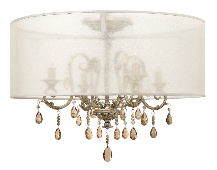 Picture of 60w Foyer Carlton CAND Silver Leaf Semi-flush Mount
