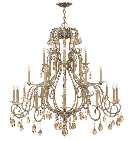 Foto para 40w Chandelier Carlton CAND Silver Leaf Three Tier Foyer