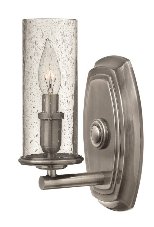 Foto para 60w Sconce Dakota CAND Clear Seedy Polished Antique Nickel