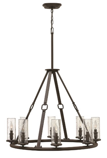 Picture of 60w Chandelier Dakota CAND Clear Seedy Oil Rubbed Bronze Single Tier Foyer