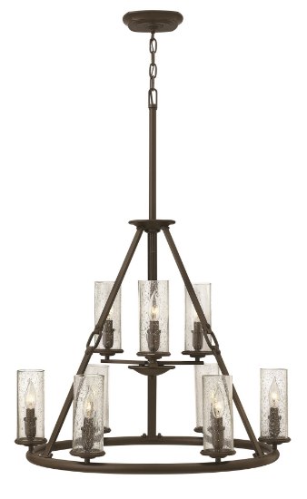 Picture of 60w Chandelier Dakota CAND Clear Seedy Oil Rubbed Bronze Two Tier Foyer