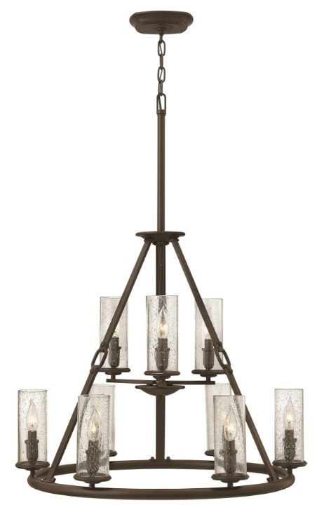 Foto para 60w Chandelier Dakota CAND Clear Seedy Oil Rubbed Bronze Two Tier Foyer