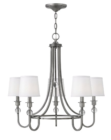 Foto para 60w Chandelier Morgan CAND Antique Nickel Single Tier